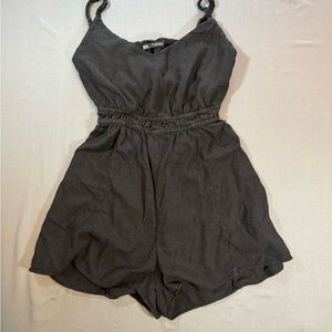Zara Black Braided Strap Romper XS Flowy Summer Playsuit